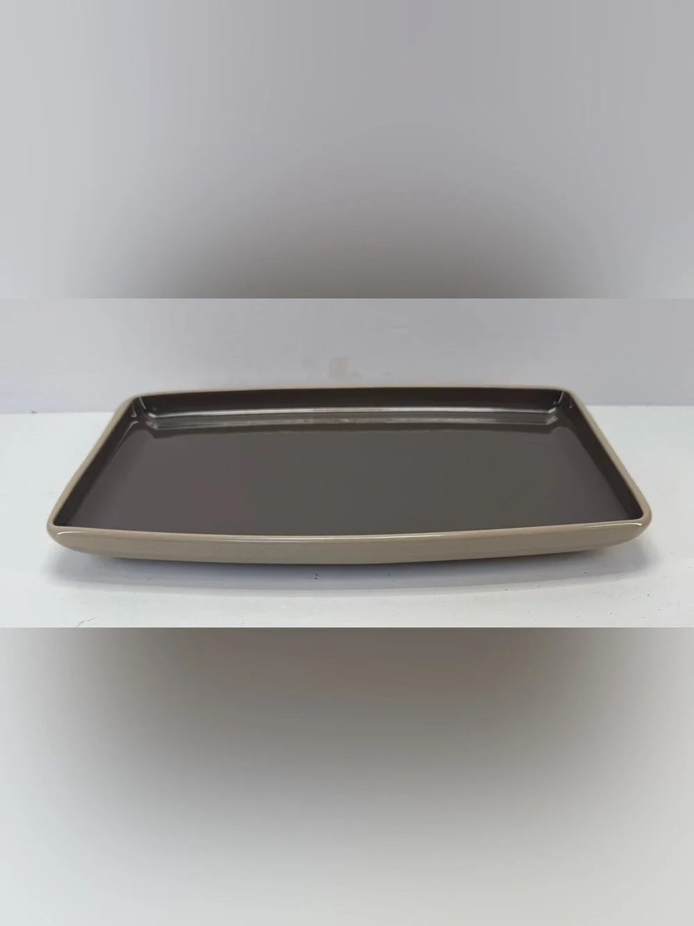 Pampered Chef Glazed stoneware brown and Beige Rectangular Platter